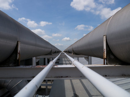 insulated and stainless cover pipes in rooftop
