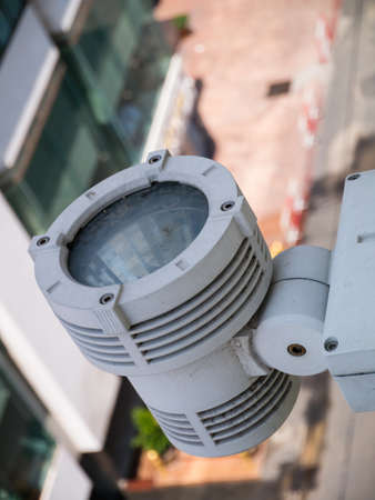 dirty spotlight on the builingの写真素材