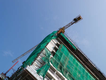 Reinforced steel & concrete building under constructionの写真素材