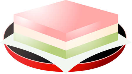 This is sweets of rice toys that can be eaten at Japanese festivals called Hinamatsuri.のイラスト素材