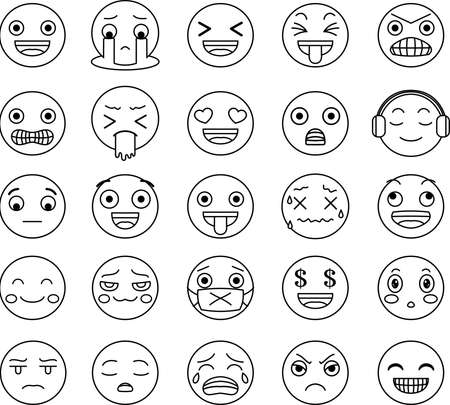 This is an illustration of pop face expression.のイラスト素材