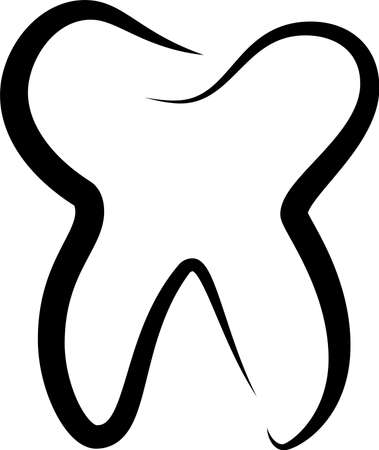 This is an illustration icon of a stylish tooth.のイラスト素材