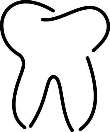 This is an illustration icon of a stylish tooth.のイラスト素材