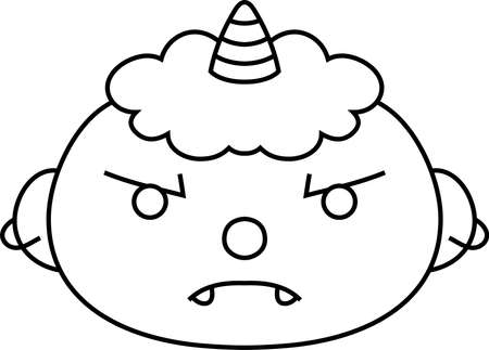 This is an illustration of a demon that appears in a Japanese event called Setsubun.の販売画像