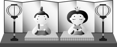 This is Gorgeous dolls used in Japanese festivals called Hinamatsuri.のイラスト素材