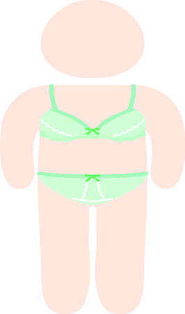 This is an illustration icon of a lady in underwear on a diet. This is an illustration icon of a lady in underwear on a diet.
