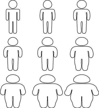 This is a silhouette icon of a person on a diet.のイラスト素材