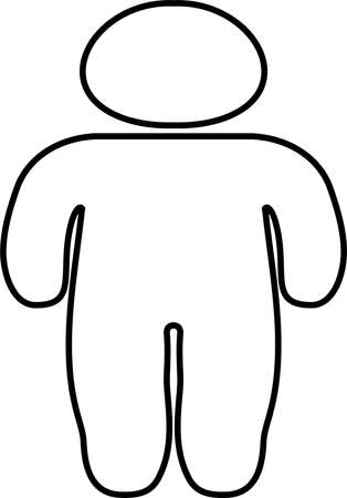 This is a silhouette icon of a person on a diet.のイラスト素材