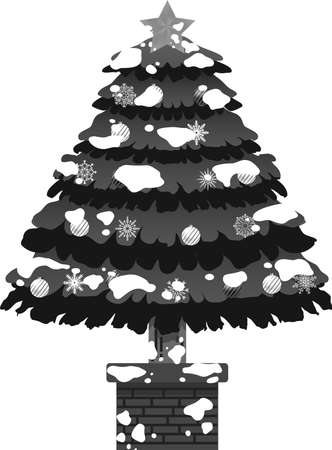 This is an illustration of a big Christmas tree in luxury.のイラスト素材