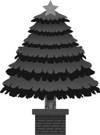 This is an illustration of a big Christmas tree in luxury.のイラスト素材