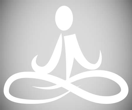 This is a logo illustration of Buddha who is doing yoga.のイラスト素材