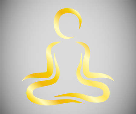 This is a logo illustration of Buddha who is doing yoga.のイラスト素材