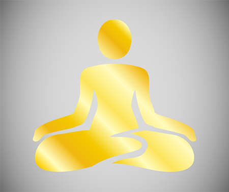 This is a logo illustration of Buddha who is doing yoga.のイラスト素材