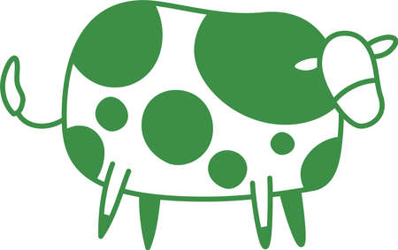 This is an illustration of a pop and cute cow.のイラスト素材