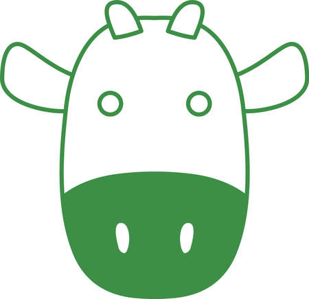 This is an illustration of a pop and cute cow.のイラスト素材