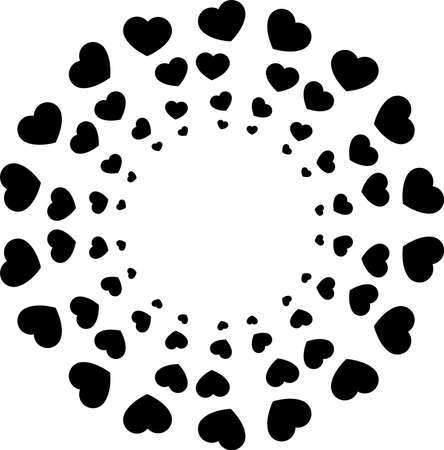 This is an illustration of a heart shaped circle.のイラスト素材