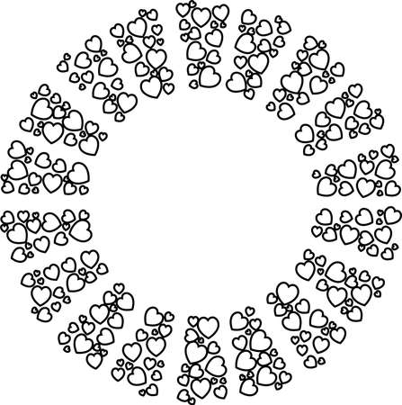 This is an illustration of a heart shaped circle.のイラスト素材