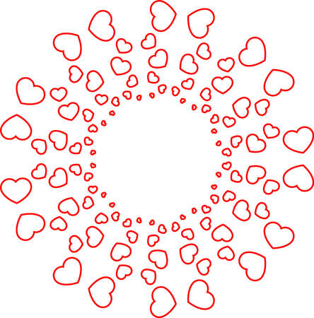 This is an illustration of a heart shaped circle.のイラスト素材