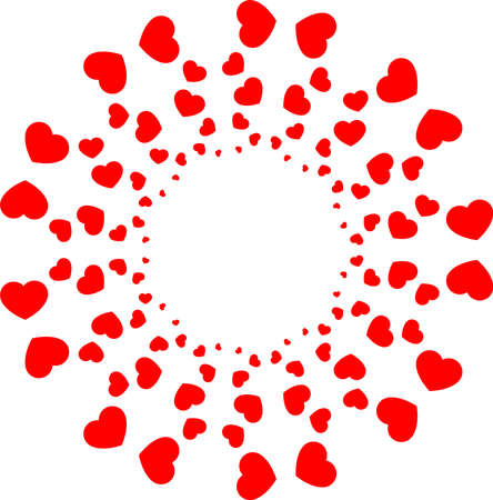 This is an illustration of a heart shaped circle.のイラスト素材