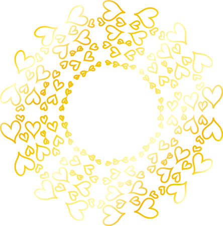 This is an illustration of a heart shaped circle.のイラスト素材