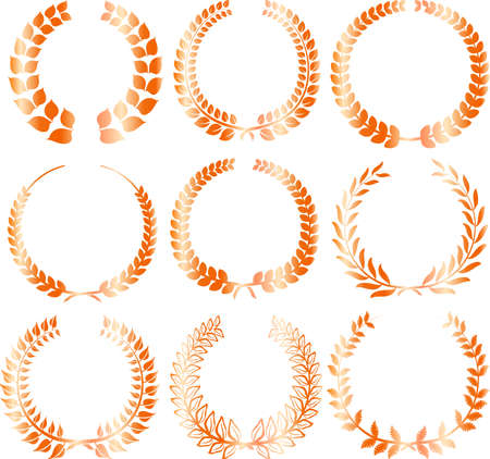 This is an illustration of a laurel circular material.のイラスト素材