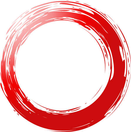 This is an illustration of a colorful circle painted with a brush.のイラスト素材