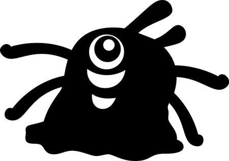 This is an illustration icon of a pretty monster.のイラスト素材