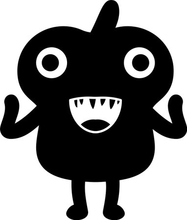 This is an illustration icon of a pretty monster.のイラスト素材