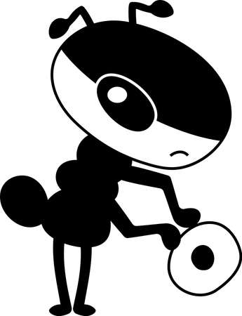 This is an illustration icon of a pretty monster.のイラスト素材