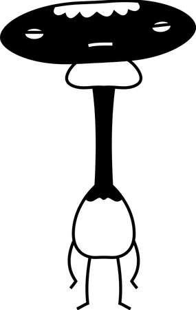 This is an illustration icon of a pretty monster.のイラスト素材