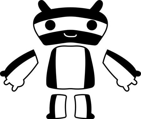 This is an illustration icon of a pretty monster.のイラスト素材