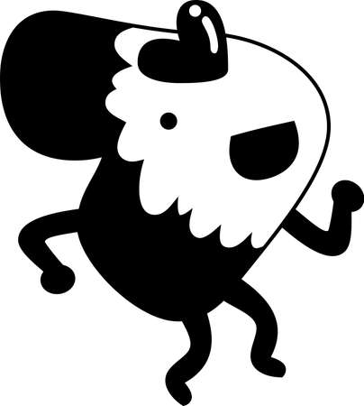 This is an illustration icon of a pretty monster.のイラスト素材