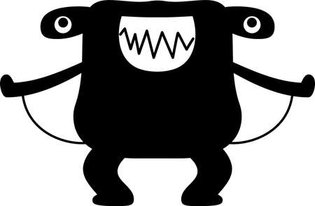 This is an illustration icon of a pretty monster.のイラスト素材