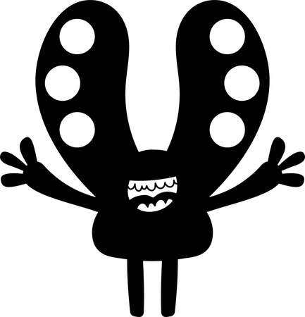 This is an illustration icon of a pretty monster.のイラスト素材