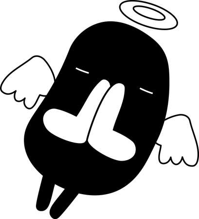 This is an illustration icon of a pretty monster.のイラスト素材