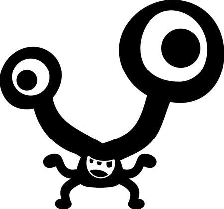 This is an illustration icon of a pretty monster.のイラスト素材