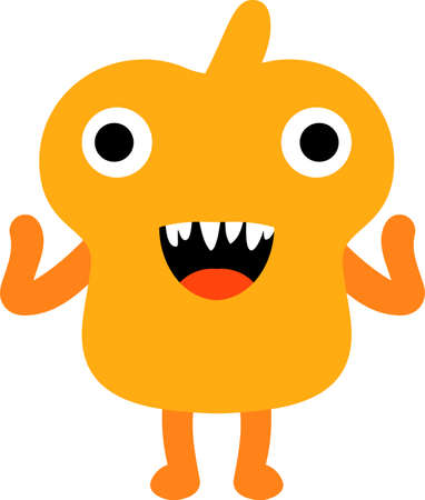 This is an illustration icon of a pretty monster.のイラスト素材