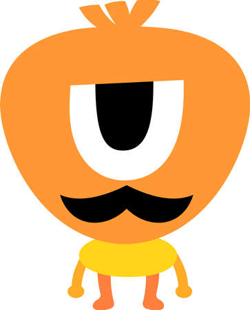 This is an illustration icon of a pretty monster.のイラスト素材