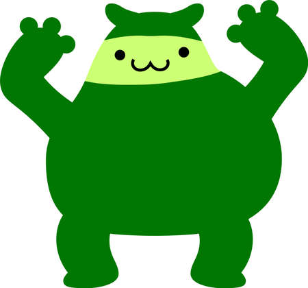 This is an illustration icon of a pretty monster.のイラスト素材
