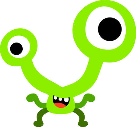 This is an illustration icon of a pretty monster.のイラスト素材