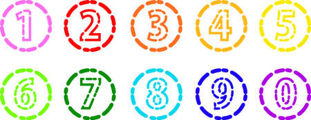 This is an illustration of figures drawn with dot line.のイラスト素材