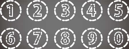 This is an illustration of figures drawn with dot line.のイラスト素材