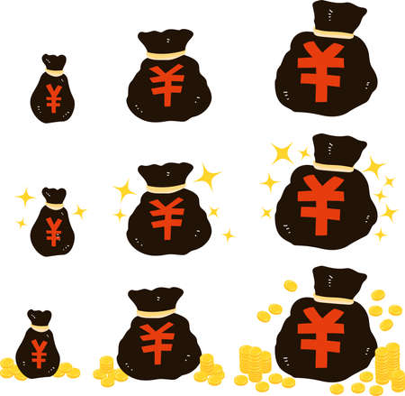 This is an illustration of a bag containing money.のイラスト素材