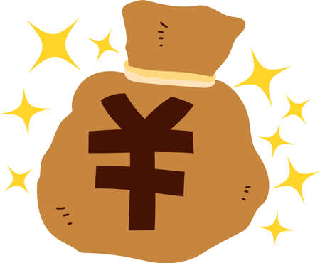 This is an illustration of a bag containing money.のイラスト素材
