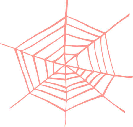 This is an illustration of a hand-painted spider web.のイラスト素材