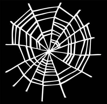 This is an illustration of a hand-painted spider web.のイラスト素材