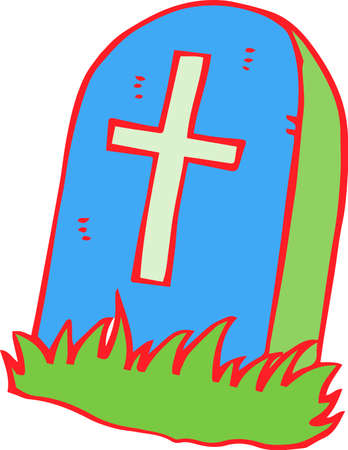 This is an illustration of a hand-drawn Western style grave.のイラスト素材