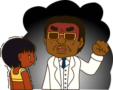This is an illustration of a man who performs power harassment to athletes.のイラスト素材