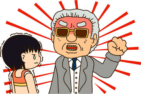 This is an illustration of a man who performs power harassment to athletes.のイラスト素材