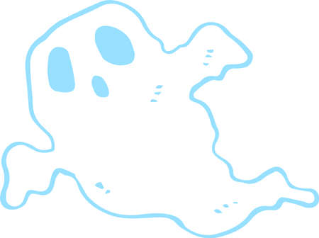This is an illustration of a hand-painted Halloween ghost.のイラスト素材